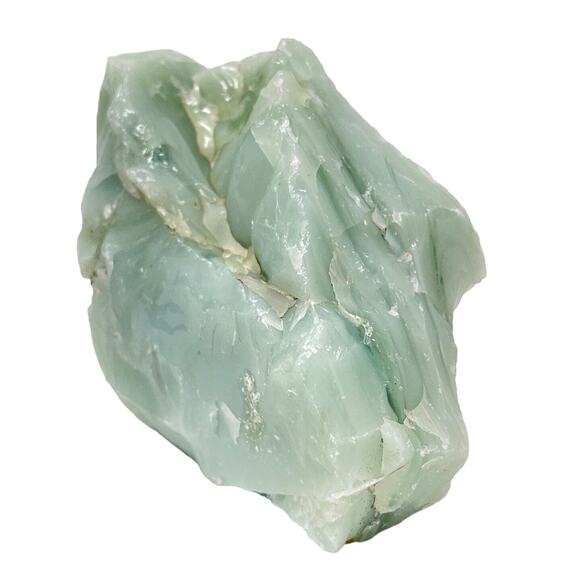 Dusty Green Art Glass Cullet Layered with Pink Amber Infusion #5XL162 - Picture 4 of 6